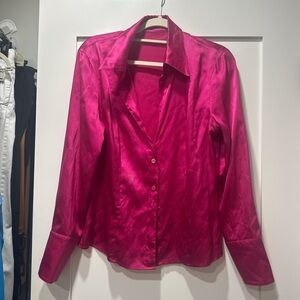 Vintage escada silk pink button up